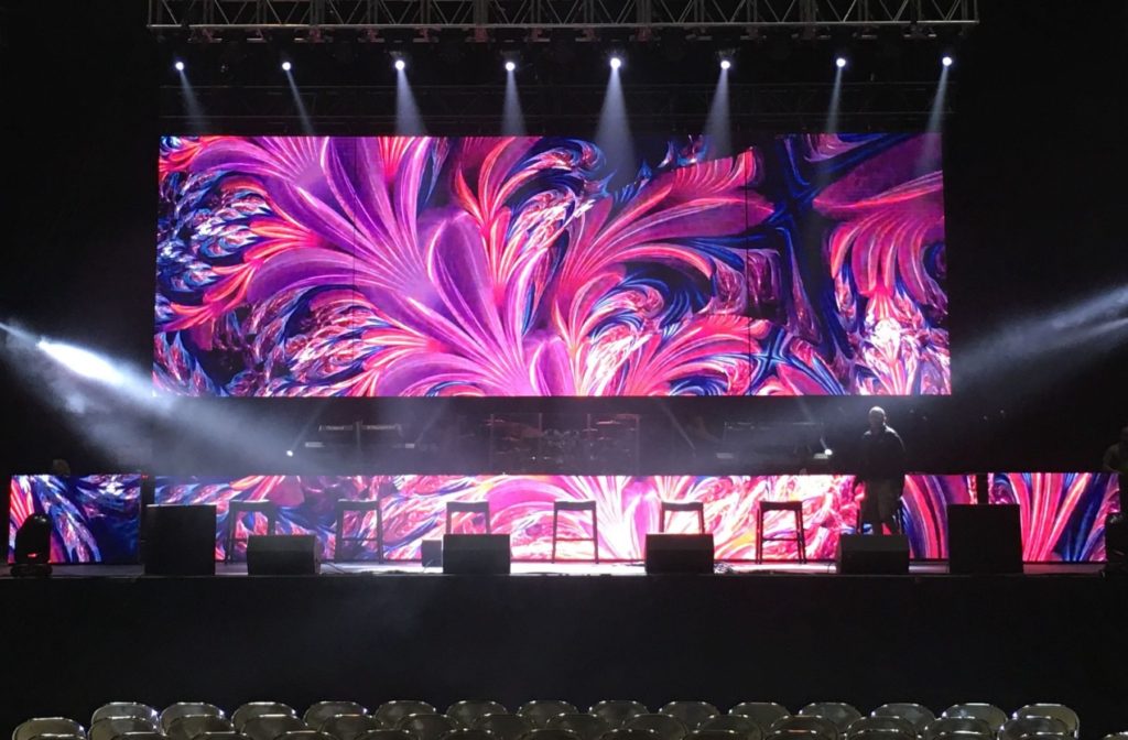 Here's a projection mapping/video mapping swirl design by Showtech Productions.