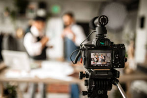 a camera focused on the talent during a live stream